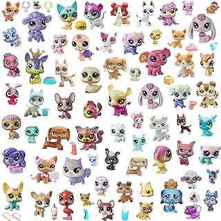 LPS Toys (3pcs random) LPS Dogs and Cats Collie Shorthair Cat Great Dane Cocker Spaniel Dachshund Deer Puppy with LPS accessories 7 PCS Random Rare Toy Figure Collectable Boys Girls Kids Gift Set