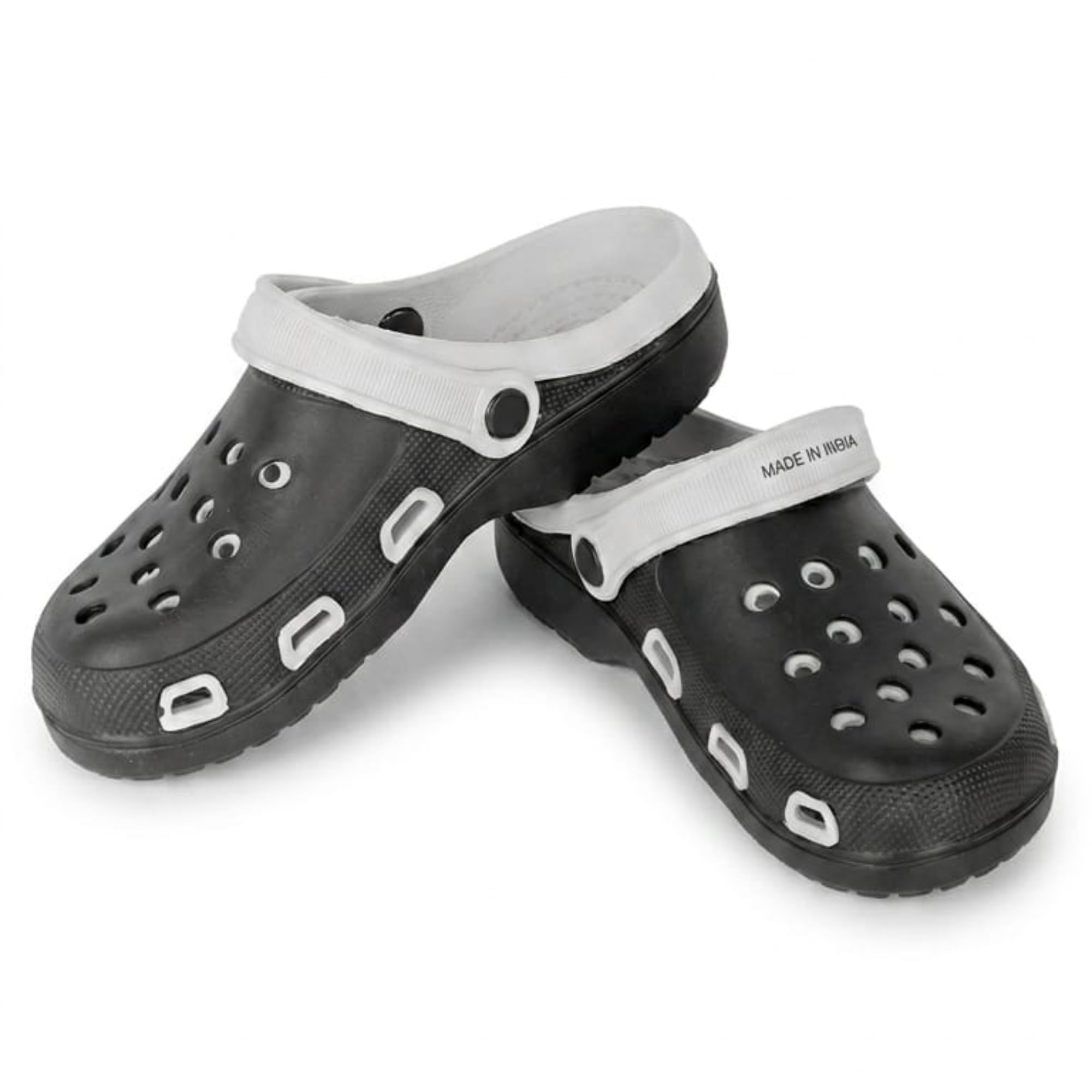 Men's Lightweight EVA Clogs with Adjustable Heel Strap | Breathable Slip-On Casual Garden Sandals for Indoor & Outdoor Use | Grey & White-image-27