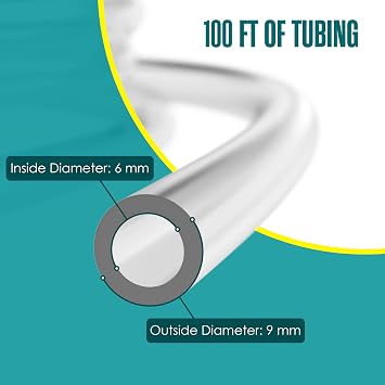Vinyl Hose, 1/4 Tubing, 1/4 ID x 3/8 OD, Clear Tubing, Clear Hose, 100FT