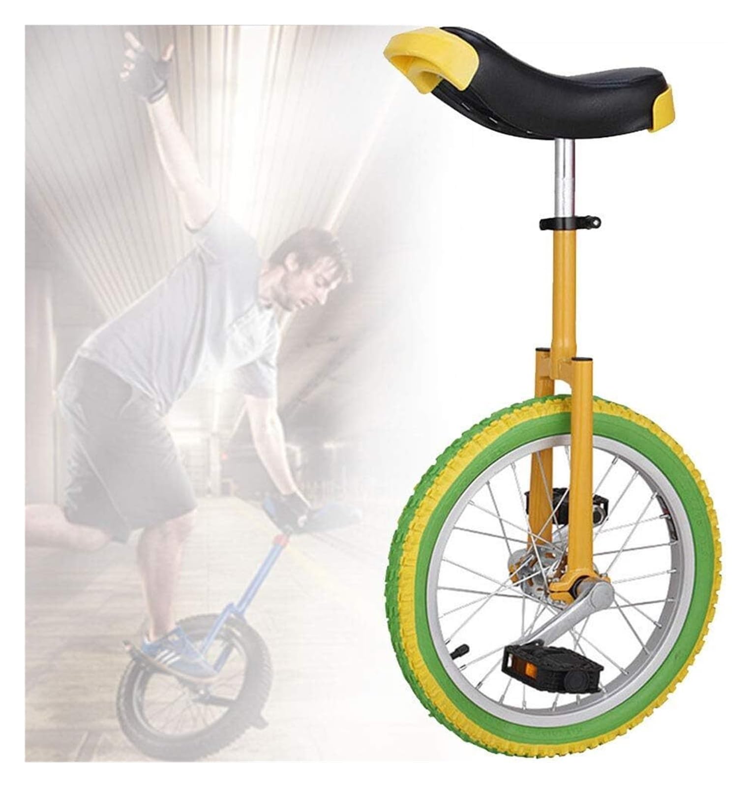 Rower jednokołowy, 20/18/16-calowe męskie rowery dla dorosłych Unicyklowe górskie z regulacją wysokości(16inch)