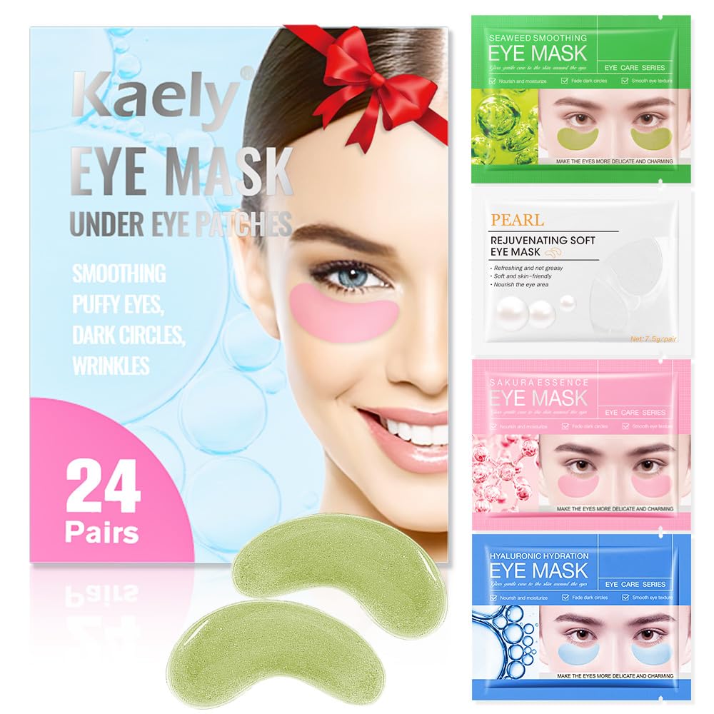 FeiCuiYun Under Eye Patches, 24 Pairs Eye Mask for Dark Circles, Puffy Eyes, Undereye Bags,Wrinkles,Eye Mask Patches, Eye Treatment Skin Care for Men & Women Gift (01)
