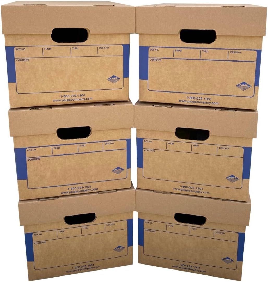 Office Moving, Storage Boxes (6 Pack) Miracle File Moving Boxes