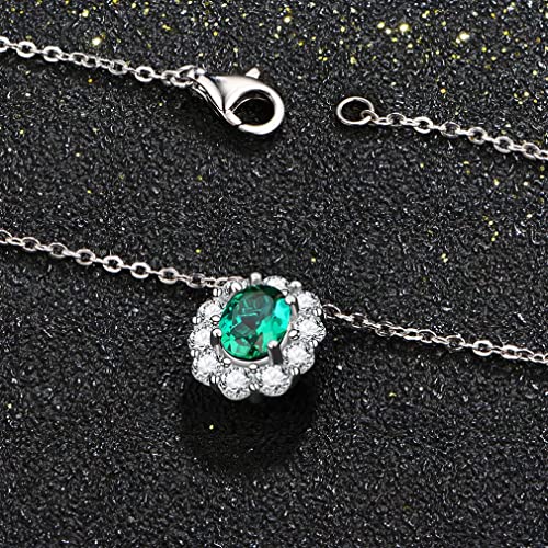 Collier émeraude moissanite en argent, sublimez vos tenues de soirée - 2