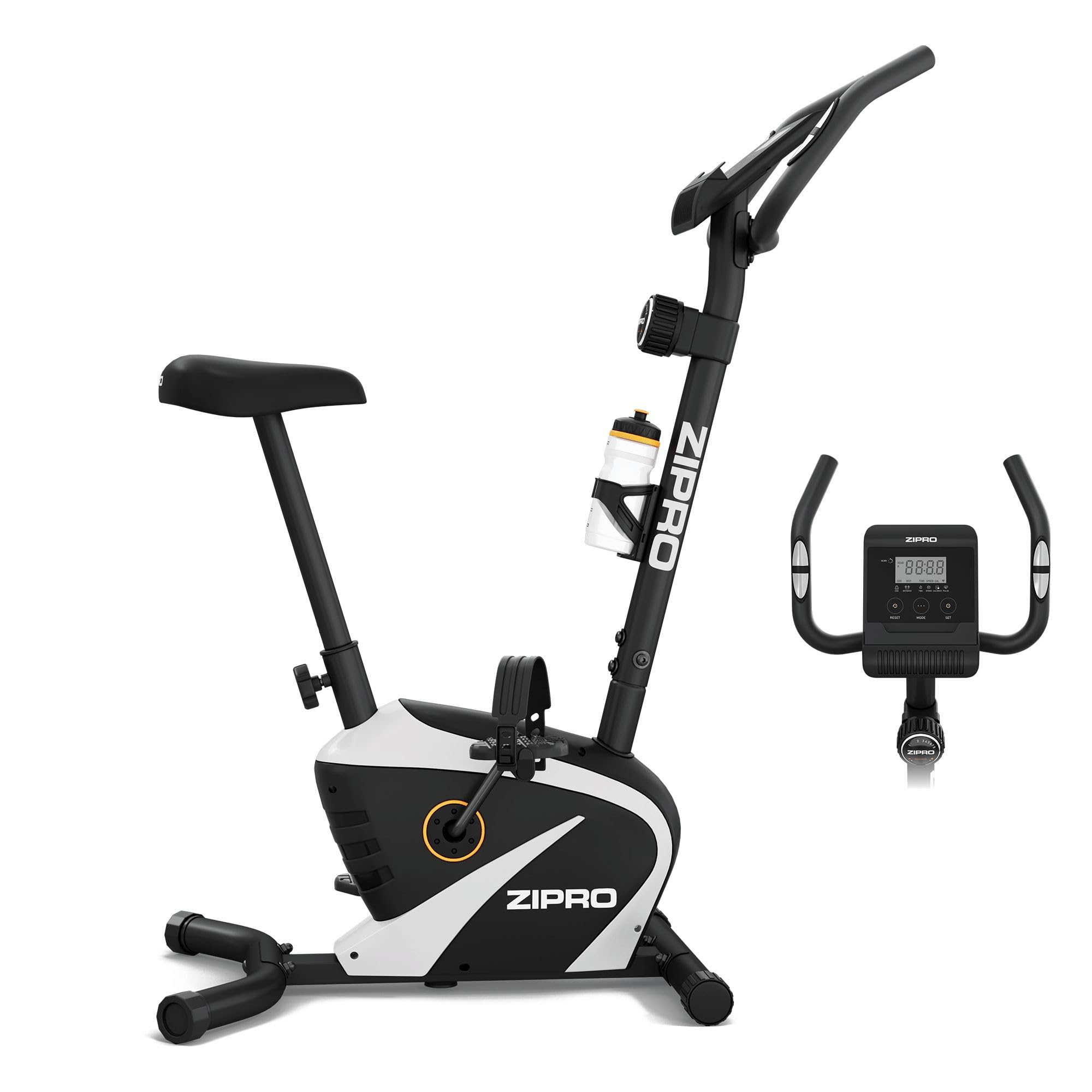 Zipro Cyclette Beat, Fitness Bike Ergometrico, Trainer Magnetico per Bicicletta, Ergometro fino a 120 kg, Bici da Interno, Cyclette per Allenamenti Domestici, Batteria Operata