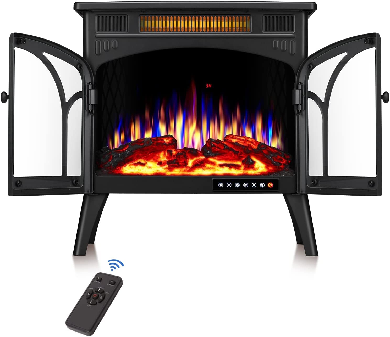 R.W.FLAME Electric Fireplace Stove Heater with Remote Control, Cathedral  Stylish, 3D Realistic Flame Effects, Adjustable Brightness and Heating  Mode, Overheating Safe Design, 25'', Black : Amazon.ca: Tools u0026 Home  Improvement