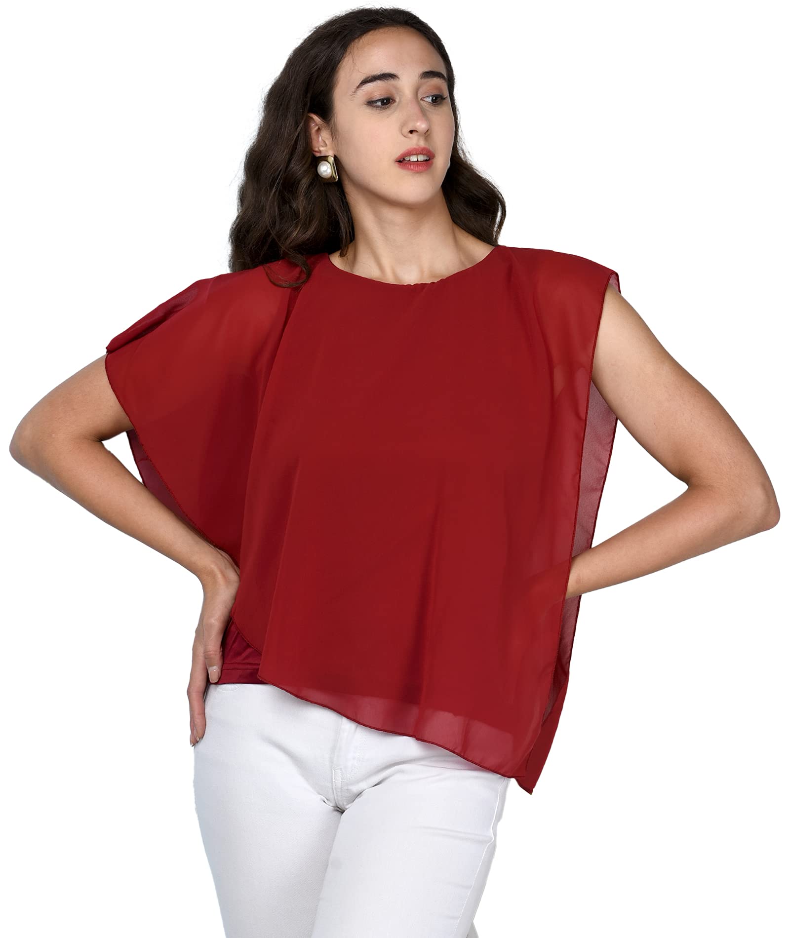 Women Georgette Assymetrical Top-picture-33