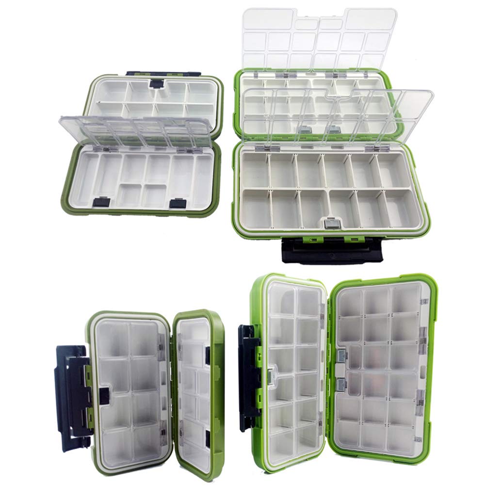 BESPORTBLE Fishing Tackle Box Lure Hooks Baits Kit Storage Case Waterproof Fish Tool Accessory Holder - Green