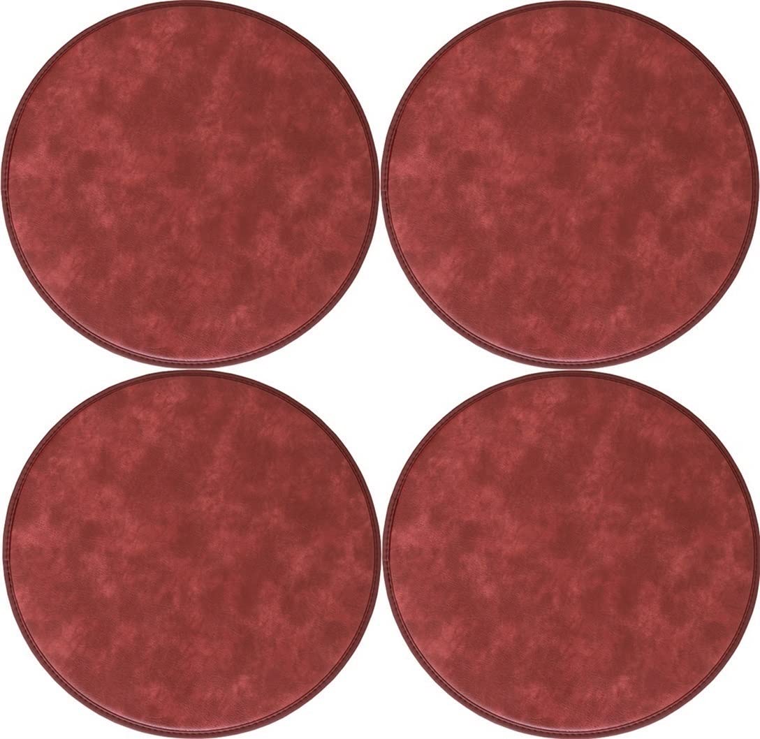 1/2/4 Pack Round Dining Chair Cushion, PU Leather Round Seat Cushion Non Slip Chair Pads, Kitchen Round Chair Cushions with Waterproof and Easy to Take Care of,D-30cm(4 Packs)