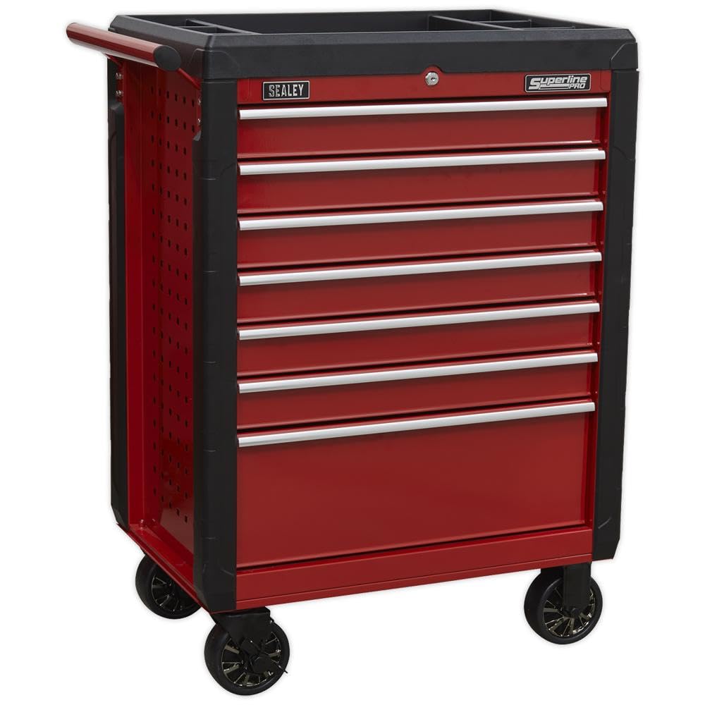Rollcab 7 Drawer with Ball-Bearing Slides - Red