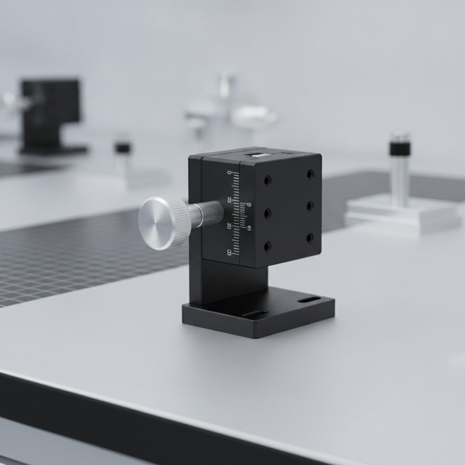 harayaa Slitta Micrometrica con Volantino | Anodizzato Nero, Scorrevole, Posizionatore Micrometrico, per Banco Ottico, Laboratorio, Lwz4060 Piattaforma