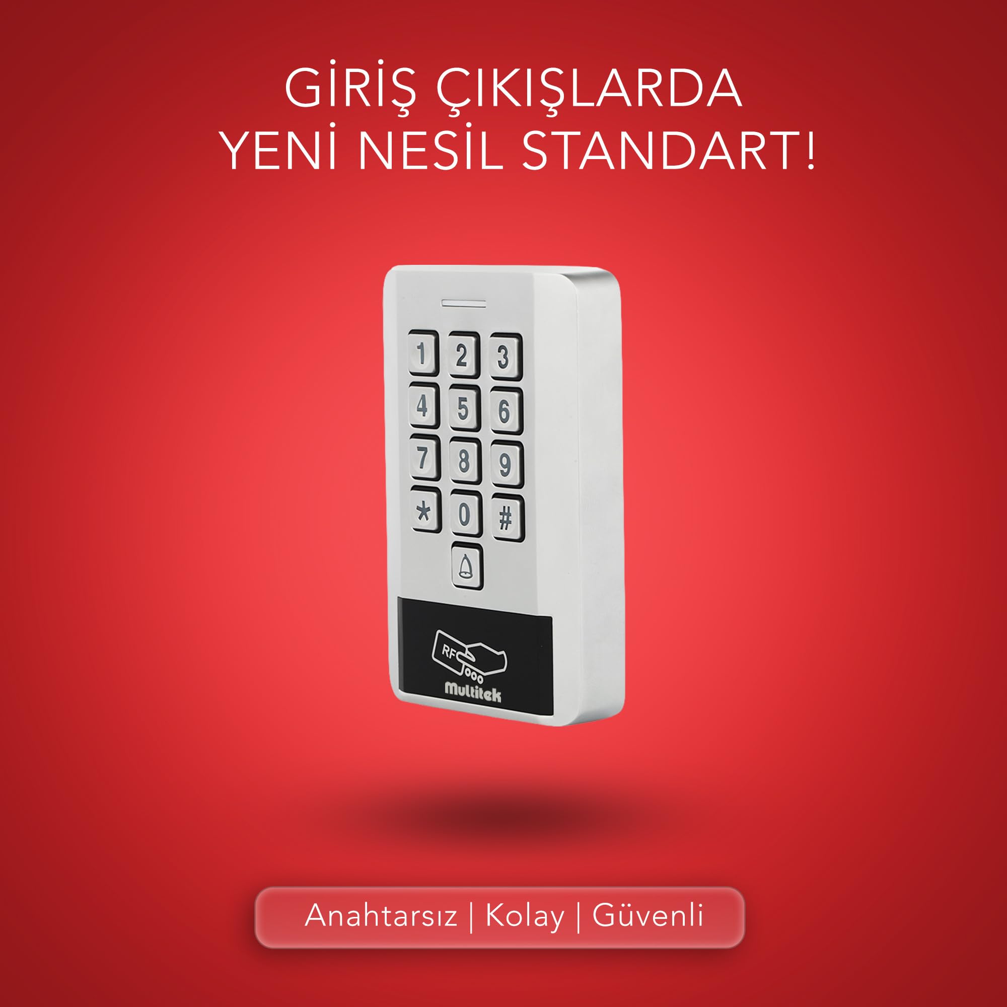 Multitek Şifrematik 6000 IP67 Su Geçirmez Şifreli ve Kartlı Kapı Açma Paneli - 6000 Kullanıcı Kapasiteli, Dış Ortam Uyumlu Metal Gövde, Zil Butonlu RFID Kart Okuyucu - Apartman ve Ofis Güvenlik