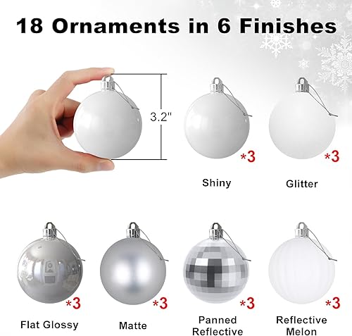 Vista 1001 de 18 esferas medianas decorativas navideñas para árbol de Navidad, inastillables, para colgar, color púrpura, 2.5 pulgadas, paquete de 18