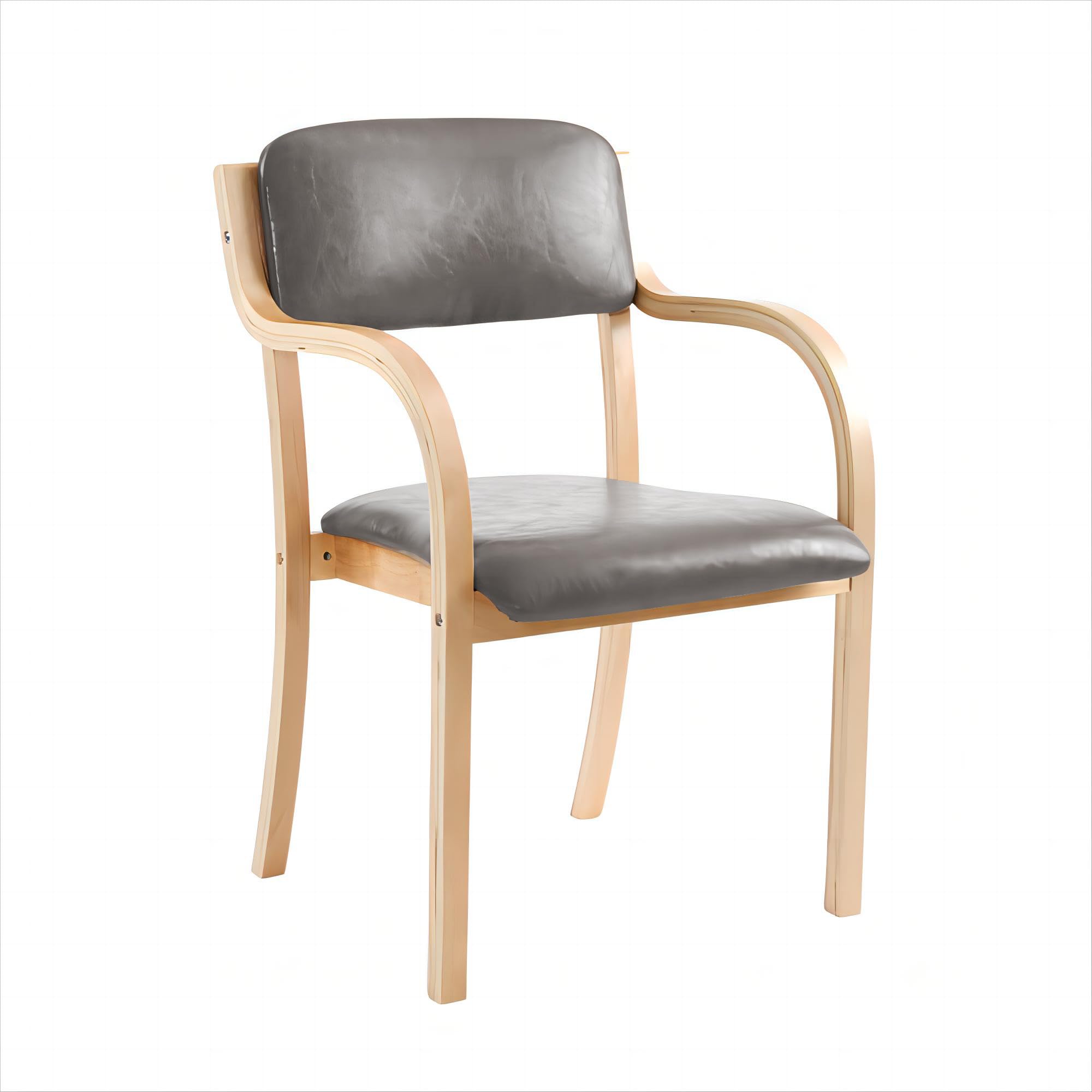 PUグレージュ ダイニングチェア PU 木製介護チェア 折りたたみチェア