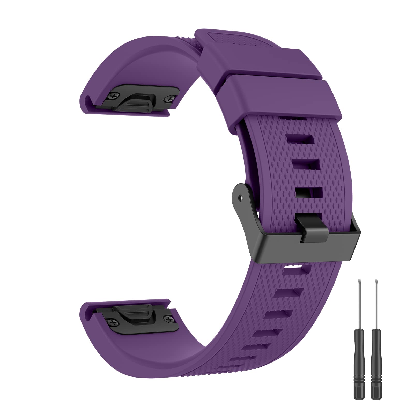 for Quickfit 22mm Strap for Garmin Fenix 7/Fenix 7 Pro/Fenix 7X/Fenix 6 Pro/Fenix 6/Fenix 5/5 Plus Strap,Silicone QuickFit 22mm Band for Garmin Instinct/Approach S60/S62/Forerunner 945/935(Purple)