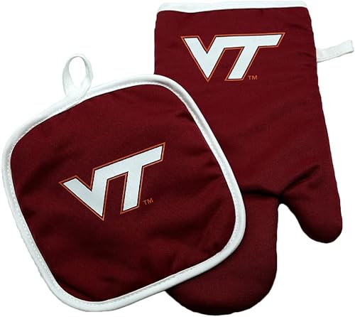 Virginia Tech Hokies - Manopla para horno y agarradera, color rojo