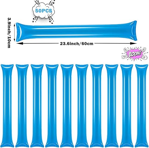 Miniatura 2 de Lovecheer 50 unidades de palitos de trueno gruesos que animan palitos inflables de plástico para el equipo deportivo, fiesta de espíritu