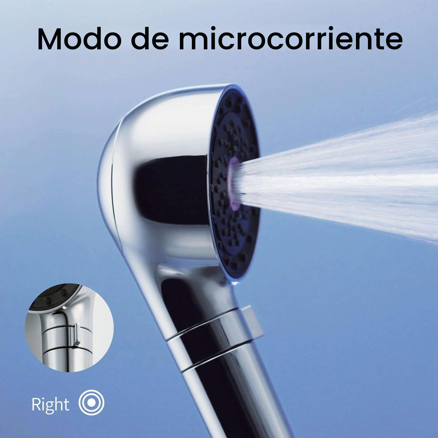 MYTREX HiHo Fine Bubble+e Cabezal de Ducha SPA con Microcorriente – Nanoburbujas para Hidratación, Limpieza Profunda y Purificación del Agua – Ideal para Piel Sensible – Modelo MTHFE23SL
