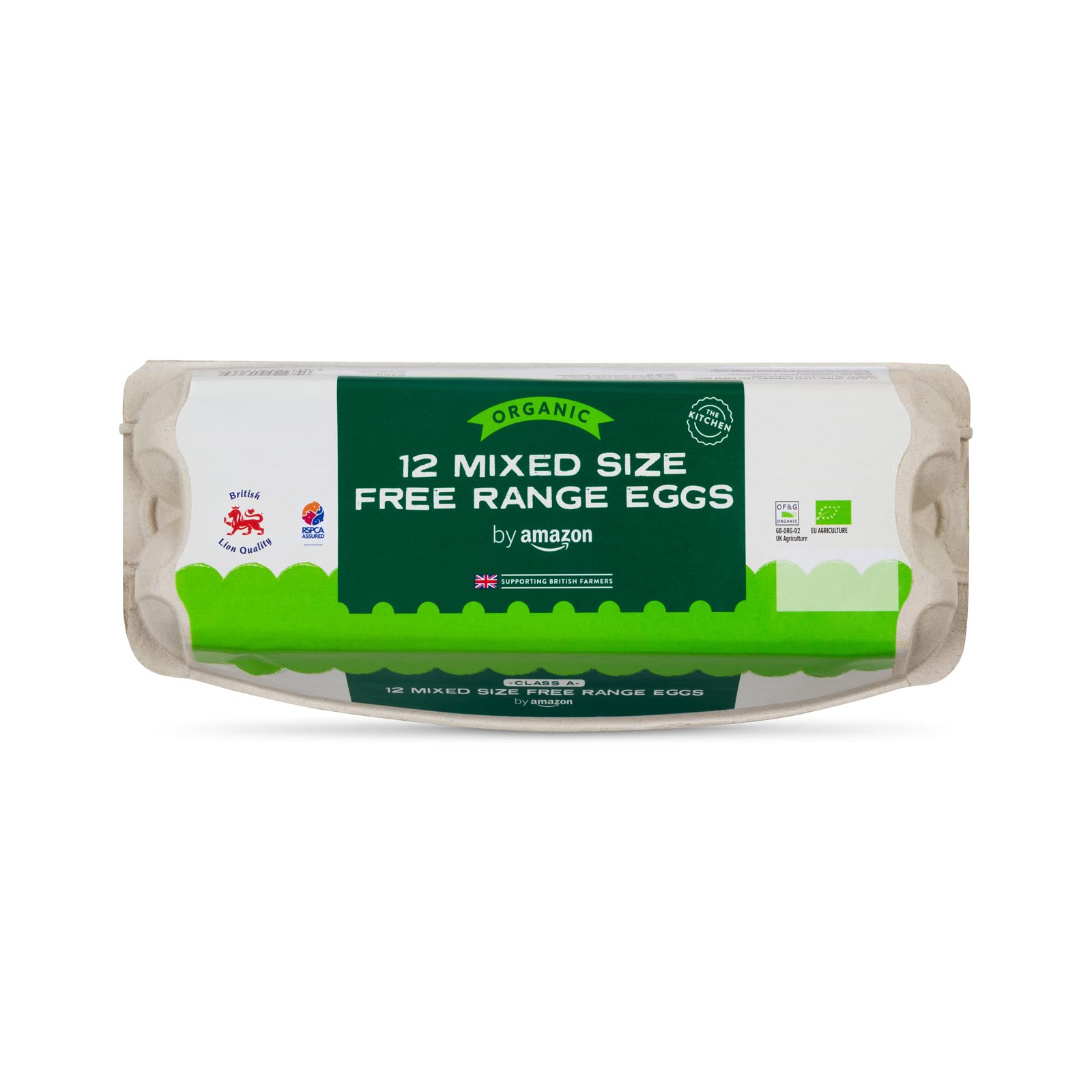 by Amazon Organic Mixed Sized Free Range Eggs, 12 Pack