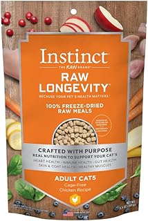 Amazon | Instinct 猫用 生肉フリーズドライ ローフード100% チキン ローロンジェビティ 269g | INSTINCT | ドライ 通販