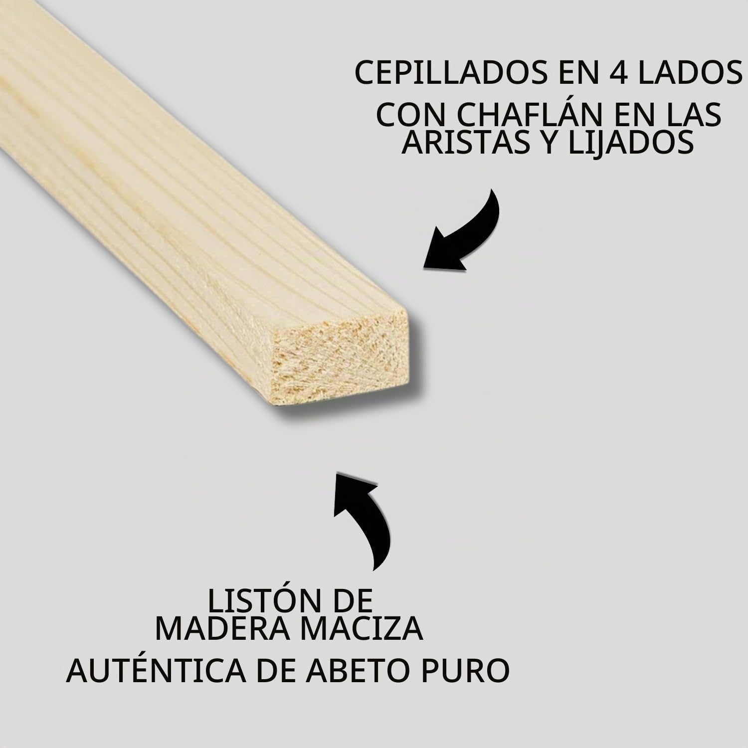 Twe - Listones de madera maciza de abeto 10 x 20 x 3000 metros cepillados en cuatro lados con chaflán en aristas, fabricado en Italia, paquete de 16 unidades