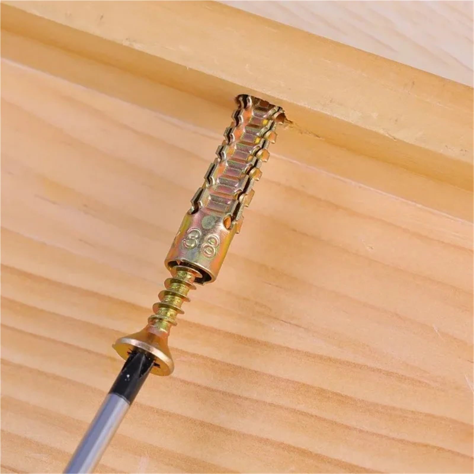 Dübel 10mm Wandanker mit Schrauben-Set, Metall-Expansionsrohr, Rohr, selbstschneidende Schraube, Bohrstopfen, Betonbefestigungen, Bolzen(Color 03,50PCS)