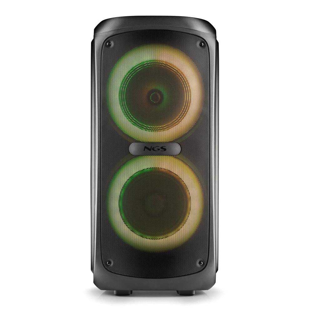 NGS Wild Temper - Przenośny głośnik Bluetooth 5.3 200 W TWS LED RGB Wejście USB/AUX IN Podwójne wejście mikrofonowe 7,4 V/4400 mAh Akumulator 5 godzin autonomii kompaktowy i wytrzymały
