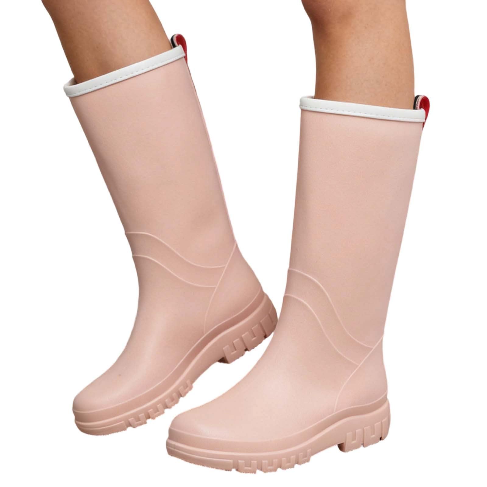 Generisch Botas de agua para mujer, resistentes al agua, botas de lluvia para jardín, botas de lluvia modernas, de altura media, para deslizarse en el interior, para clima húmedo, actividades al aire