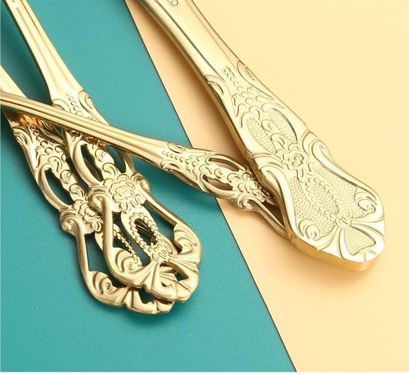 Silverware Flatware Set, 16-piece Retro Palace Stainless Steel Cutlery Steak Knife, Fork And Spoon Set Light Luxury Embossed Gift Box(Silver)