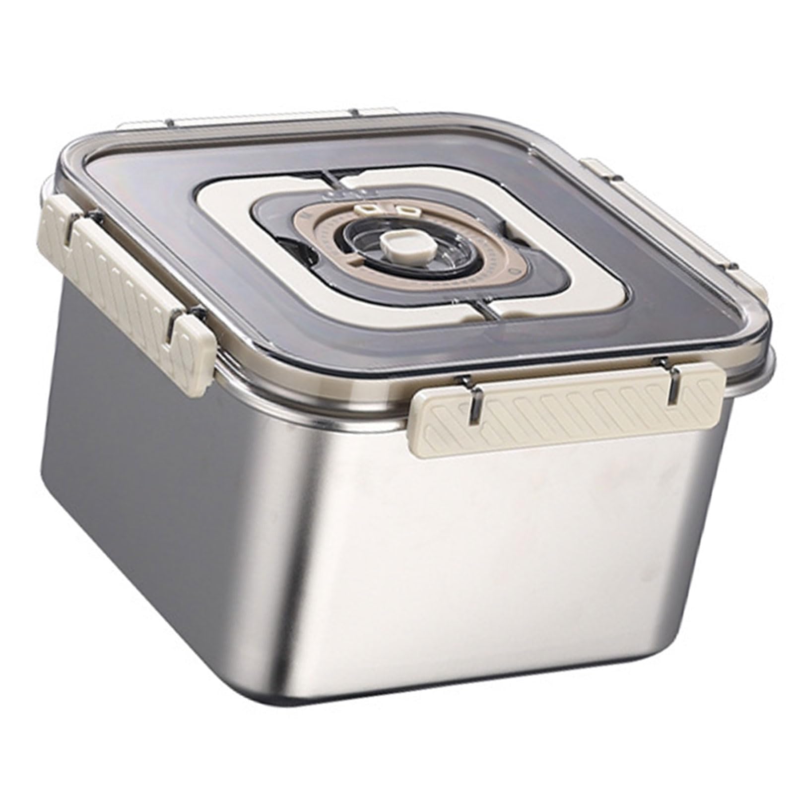 Limtula Stainless Steel Square Food Storage Container 3800ML with Handle for Bread Fruits Vegetables and Leftovers Permanent Stainless Steel Container