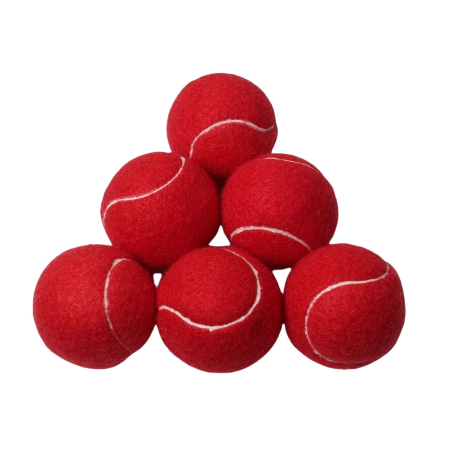 Easnea 6 PCS Training Tennis Balls, High Elasticity Practice Tennis for Beginner, Exercise Playing Balls Felt Training Toys for Pet Dog (Red)