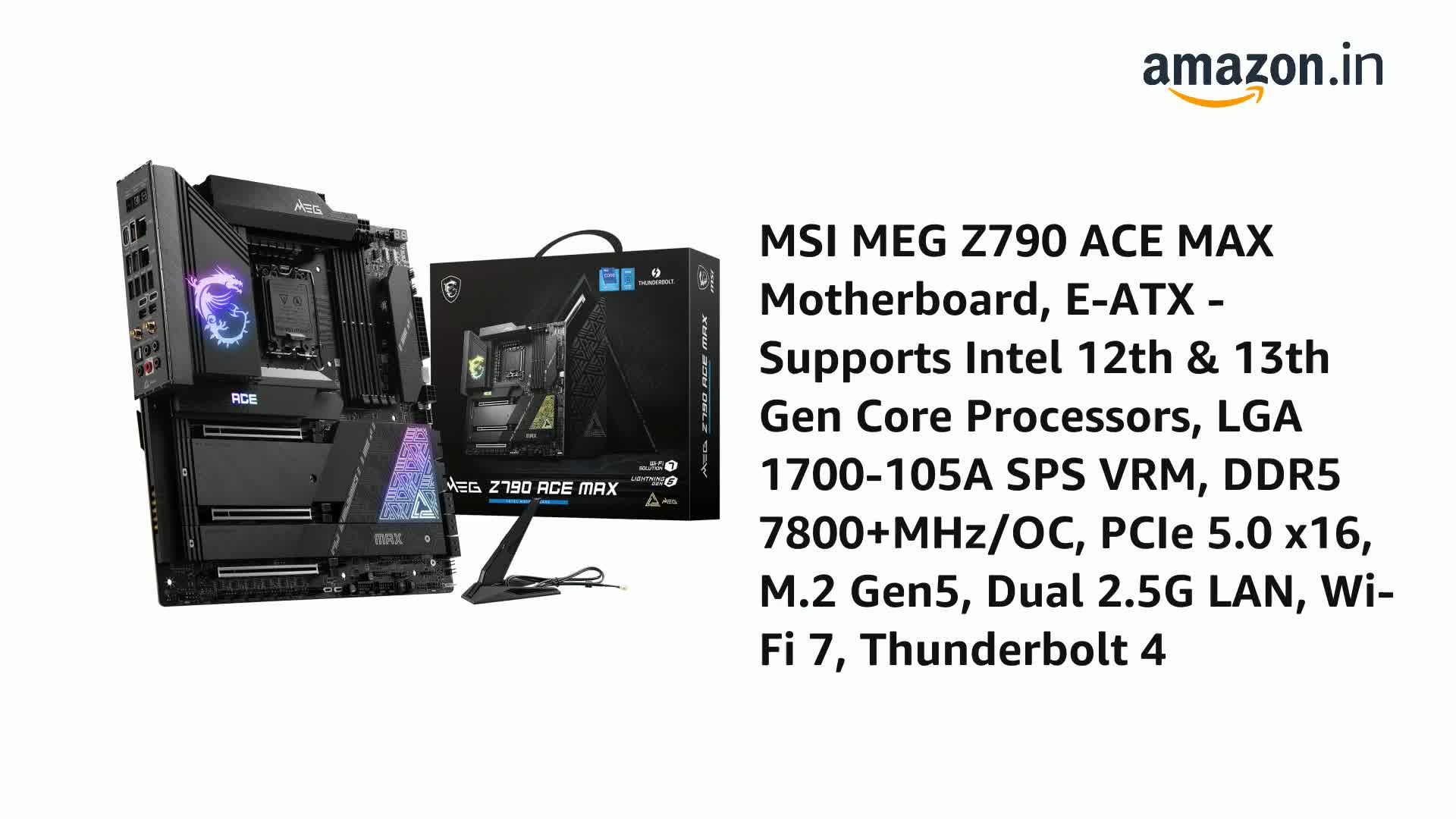 Amazon.in: Buy MSI MEG Z790 ACE MAX Motherboard, E-ATX - Supports
