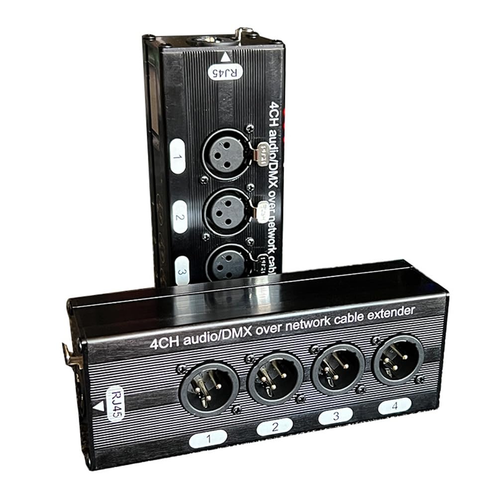 1 Paar 4-Kanal 3-Poliger XLR-Audio-RJ45-Ethernet-Extender-Netzwerkkabel-Extender DMX512-Netzwerksignal-Extender Stecker + Buchse