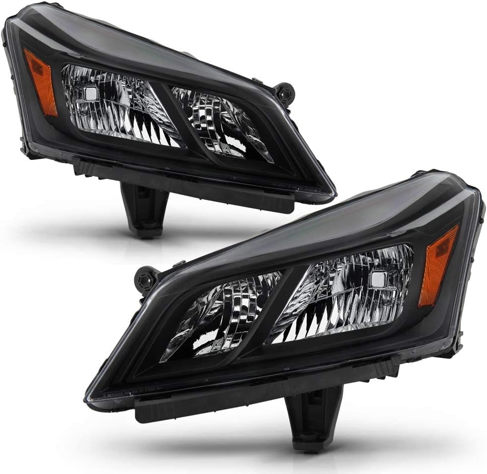 ACANII - For 2013-2017 Chevy Traverse Black Housing OE Style Headlights Headlamps Assembly Replacement Pair Left+Right