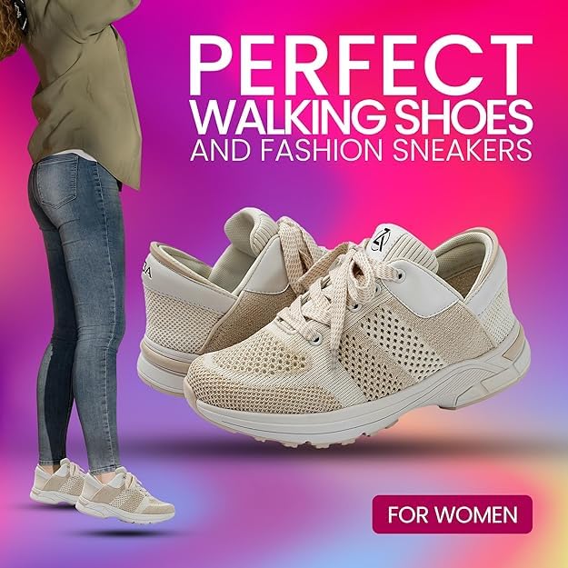 Image of ZEBA Hands Free Slip on Sneakers for Women - Step Up Your Comfort and Style with Perfect Walking Shoes and Fashion Sneakers