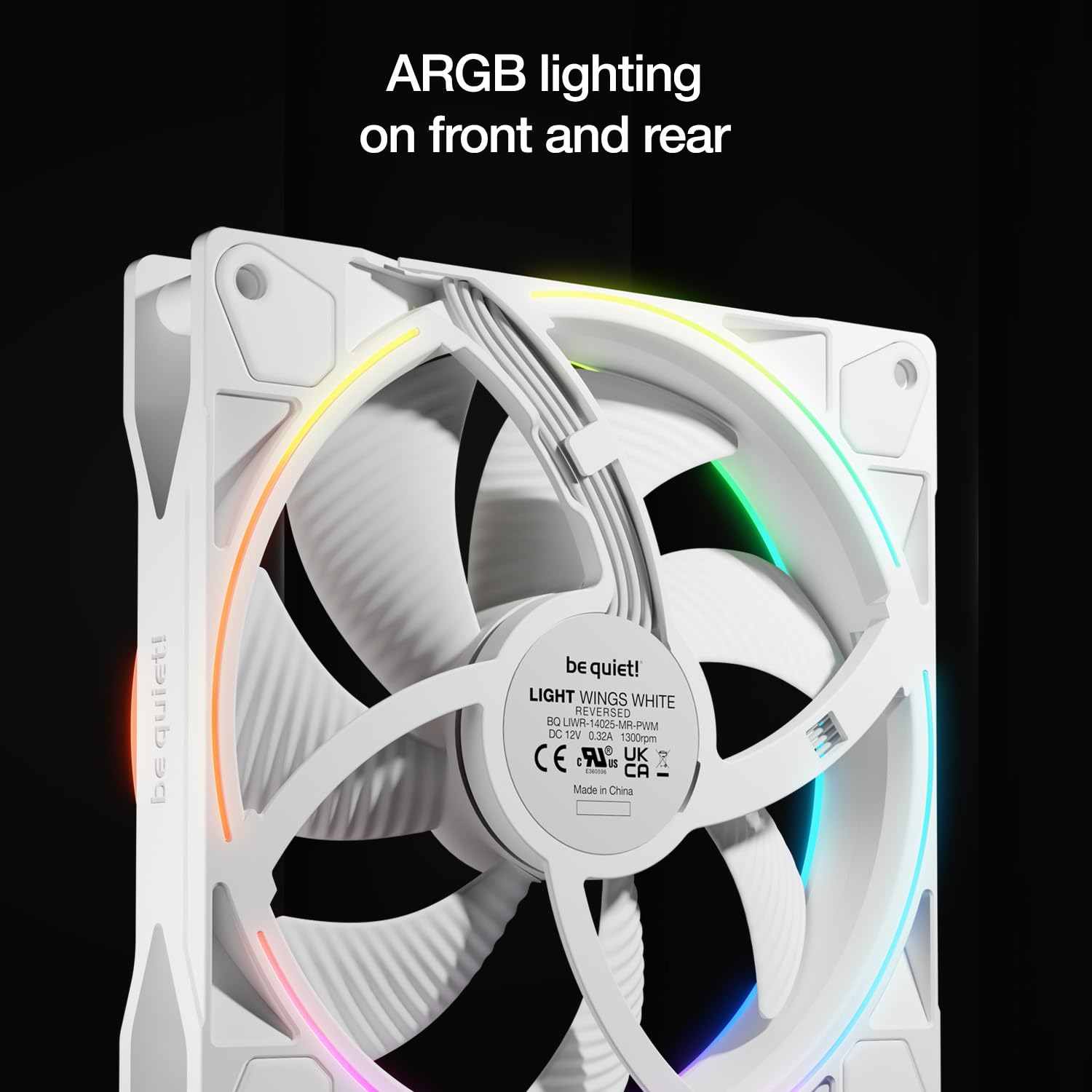 Fan/Ventoinha be quiet! LIGHT WINGS LX 140mm Reverse, PWM, Branco