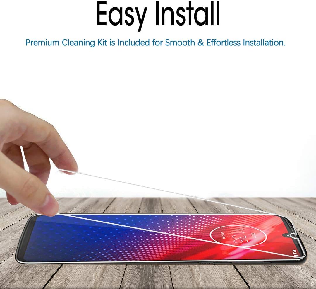 Ferilinso Screen Protector for Moto Z4/ Z4 Force, [3 Pack] Tempered Glass Screen Protector
