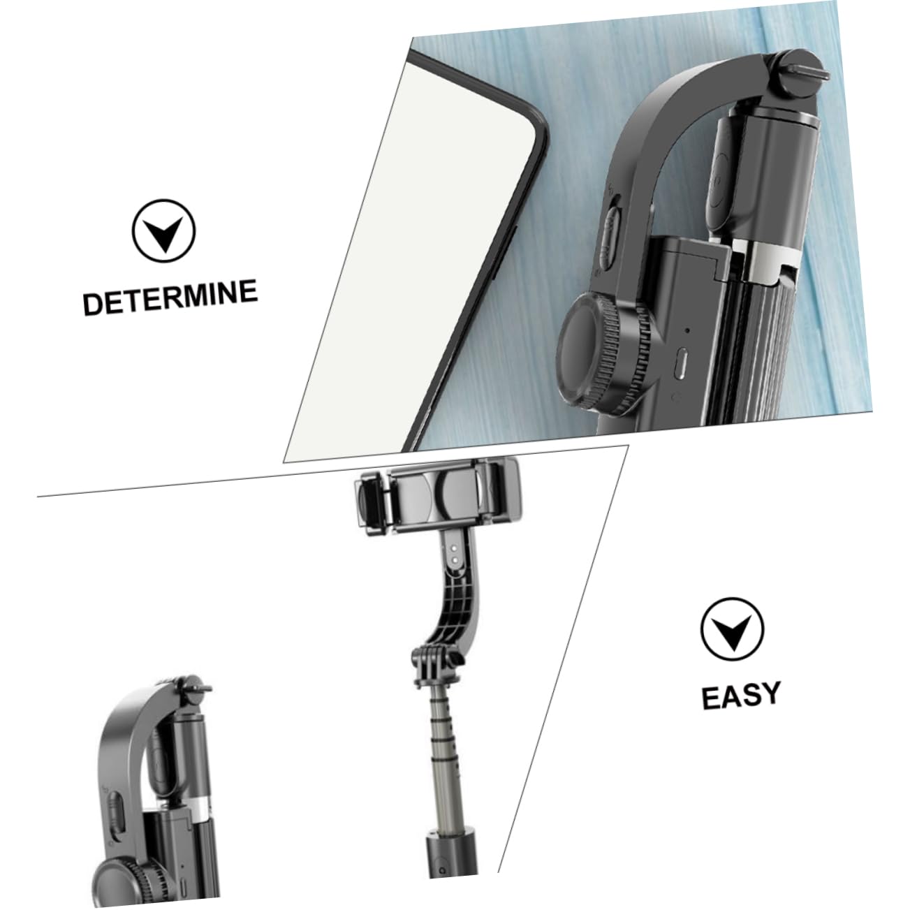 Stabilizzatore Smartphone Selfie Stick Tripode L08 Abs Nero