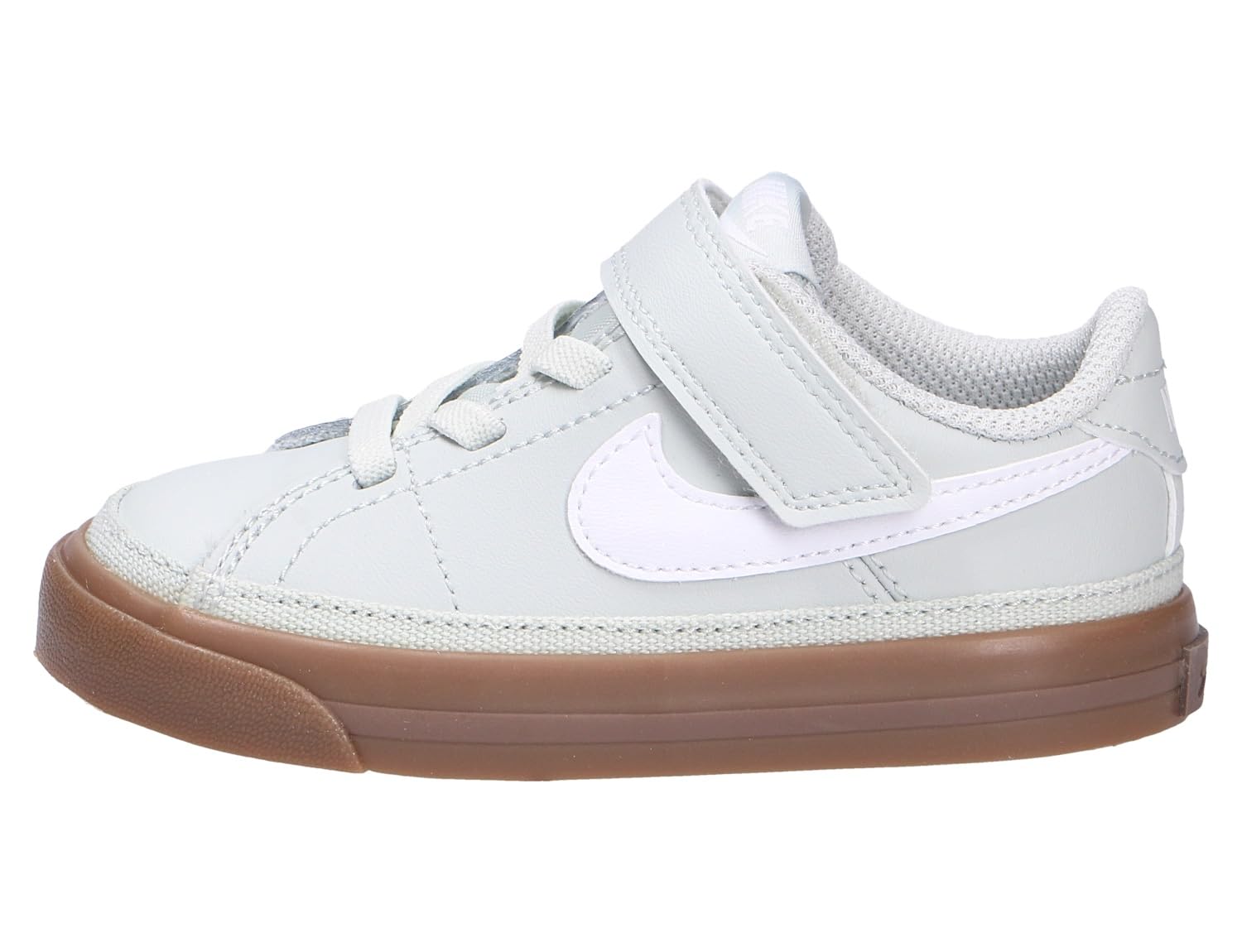 Nike Kids Court Legacy (Infant/Toddler) Sneaker, Light Silver/White/Gum Dark Brown, 7 US Unisex