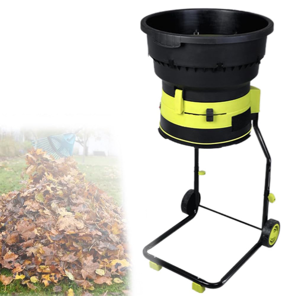 2500w Trituradora Hojas Eléctrica,Trituradora Ramas,con Ruedas Y Bolsa Almacenamiento,8000 RPM,Embudo 54 Cm,Limpieza Efficiente,para Hojas,Ramas,Desechos Jardín noPowercord