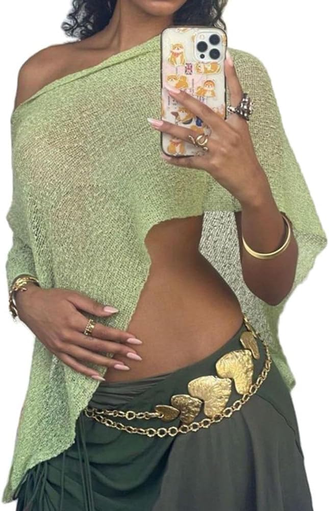 Women Sheer Poncho Top Knit Crochet Lightweight See Through Shawl Summer Shrug Beach Cover Up