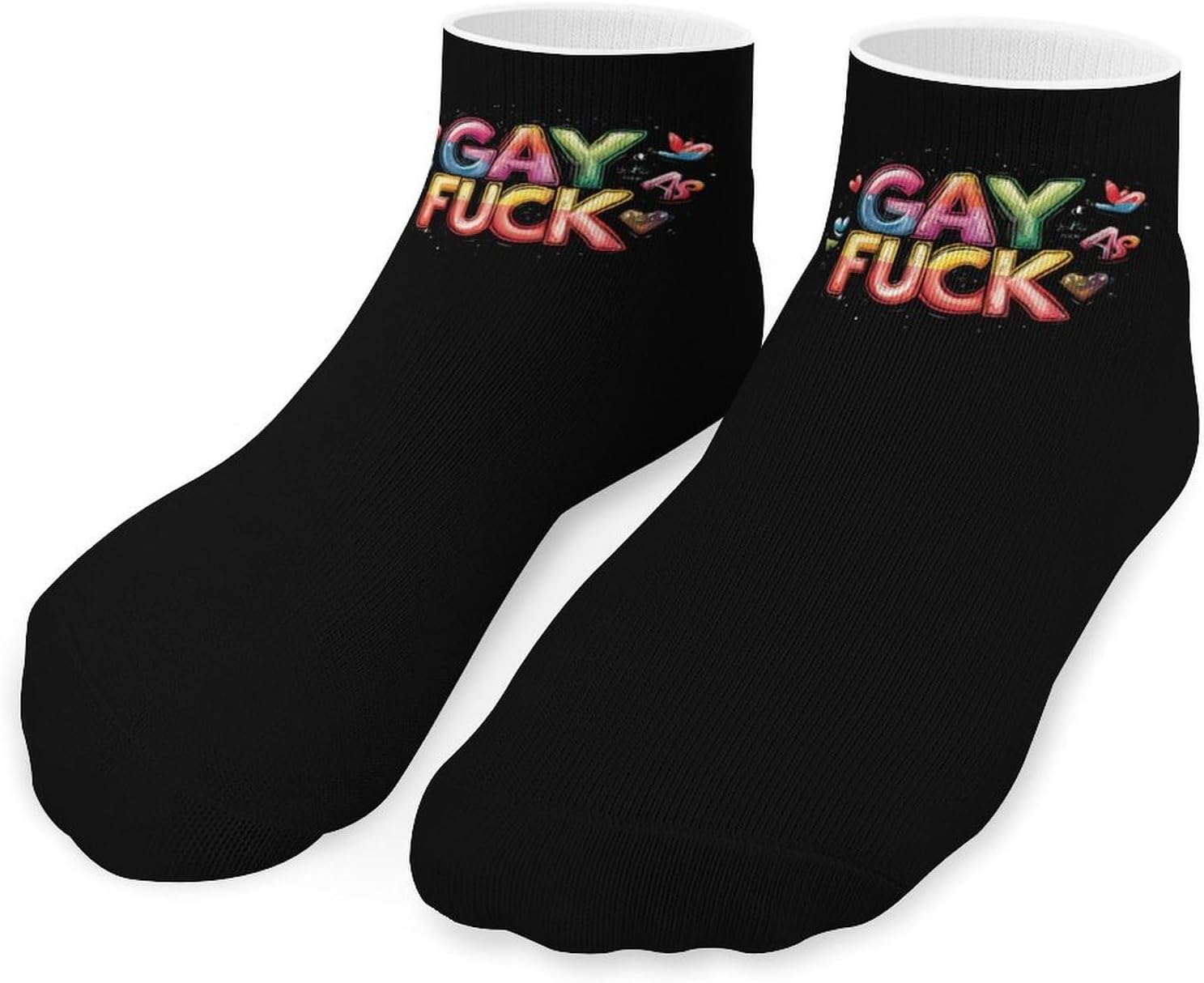 GAY AS FUCK Ankle Socks No Show Socks Cushion Low Cut Socks 5 Pack