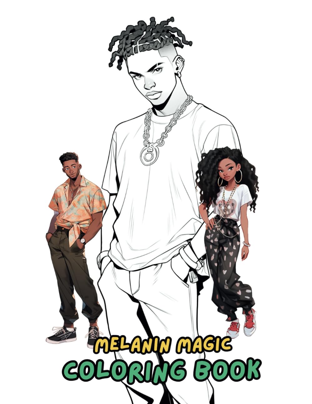 Melanin Magic Coloring Book for Adults: Celebrating Black Beauty, Afrocentric Art & Natural Hairstyles | Relaxing & Empowering Coloring Pages