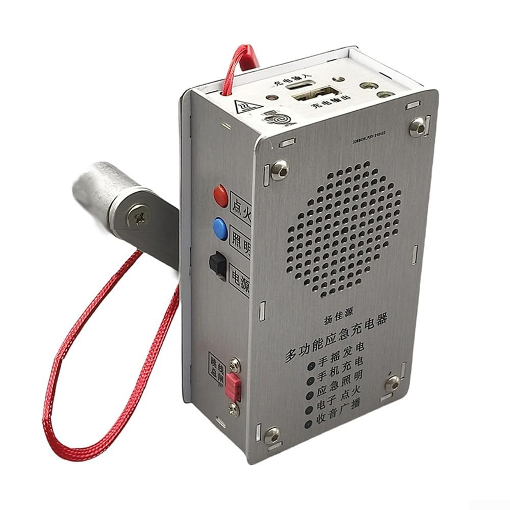 Eawfgtuw Chargeur dynamo portable à manivelle pour téléphones portables, générateur d'énergie, équipement de camping en plein air, appareil de charge USB, équipement d'aventure (version batterie)