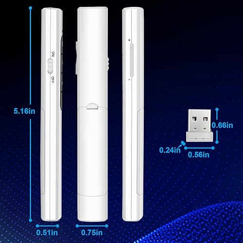 Vista 30 de Control remoto inalámbrico de presentador, clicker de presentación con hipervínculo y control remoto de volumen, PowerPoint Office Presentation