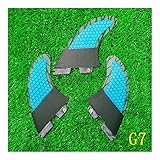 fin fine Taille: G7 = 3PCS / Set de base 114mm Profondeur 121mm Surface 9975sq mm balayage 65 ° ailettes latérales: Foil: fin plat Centre: feuille: 50/50 3 x, 1 à gauche et 1 à droite 1 Centre pour FCS II du plug 6,4 ± 0,1 mm. La