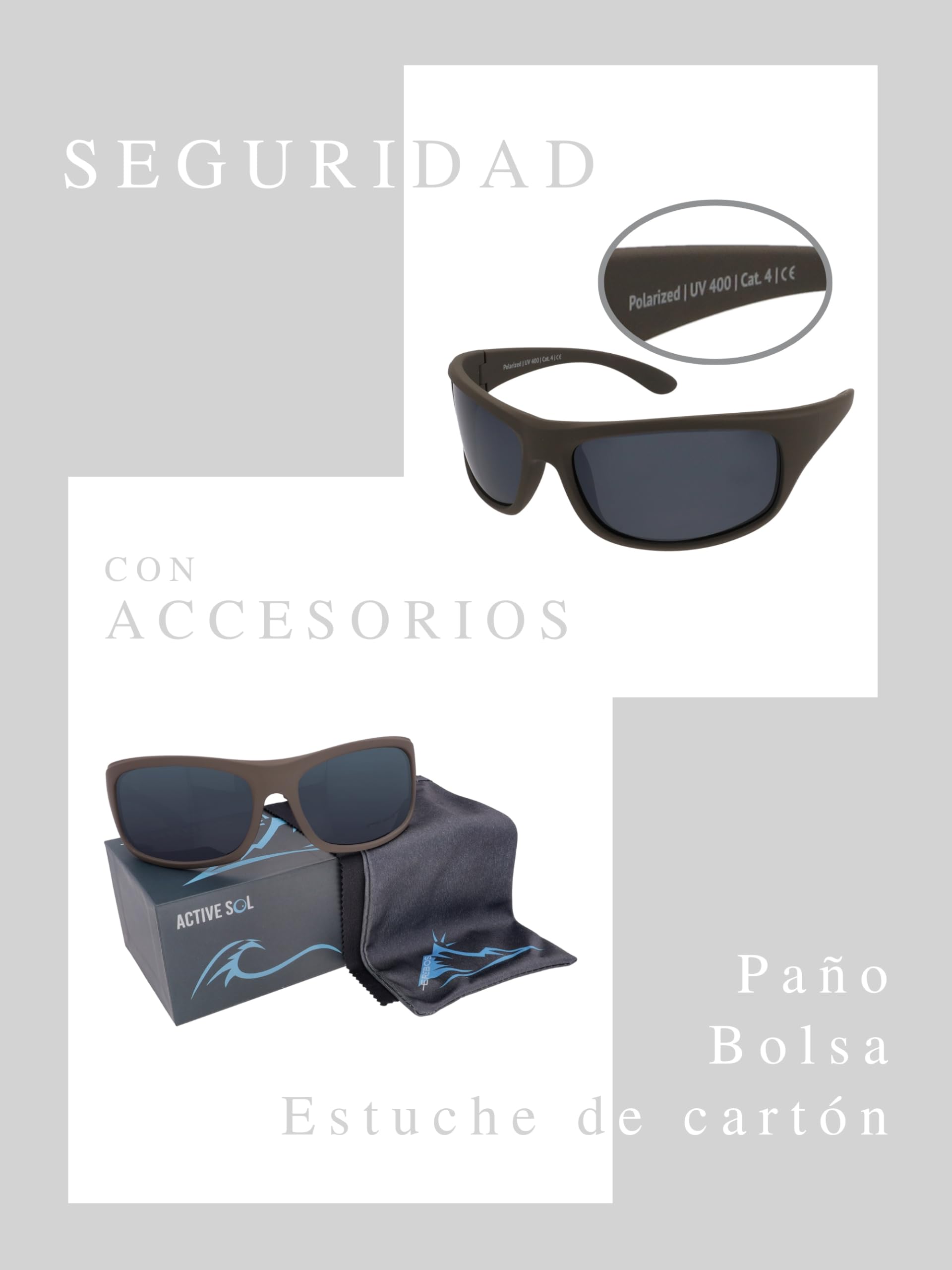 Gafas de sol polarizadas EREBOS | Cat. 4 especialmente oscuras | Protección UV 400 | Para sol extremo: montaña y mar | En caso de fotofobia | Gafas de sol deportivas para hombre y mujer | 24 gramos
