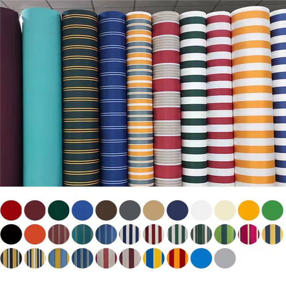 Toile de Store Banne Rétractable Manuel pour Terrasse et Jardin,Tissu de Protection Solaire Extérieure Anti-UV et Imperméable pour Balcon et Terrasse(360x300cm)