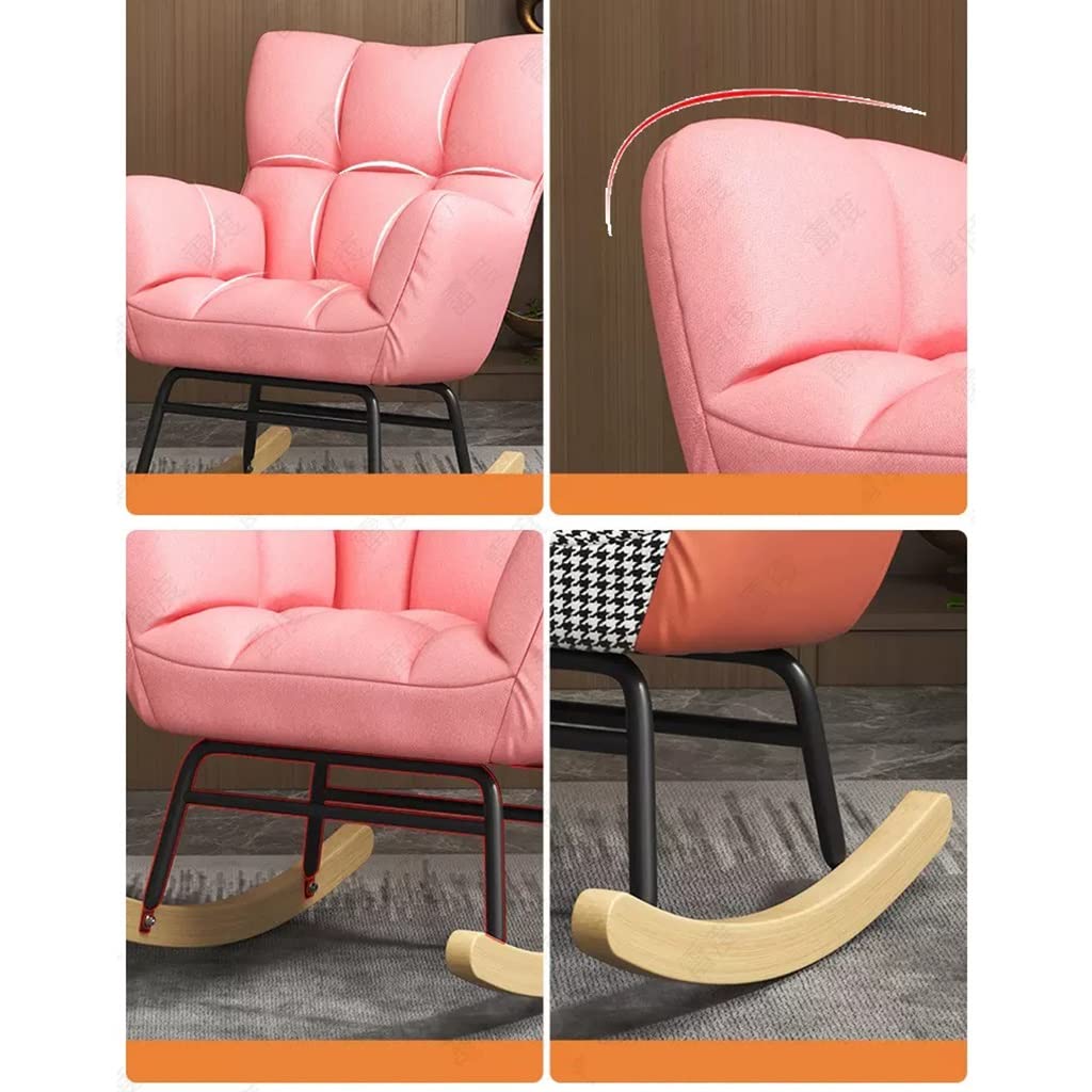 Nowoczesny akcent fotel bujany z podnóżkiem, pikowany fotel z oparciem skrzydłowym, tapicerowany, wygodny, do salonu i przedszkola, szary design