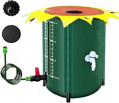 52 Gallon Collapsible Rain Water Collection Barrel System, Efficient Yard Rainwater Harvesting Solution with Spigot, Catchment Tank Stand Kit, Collector Storage Containers Long Term