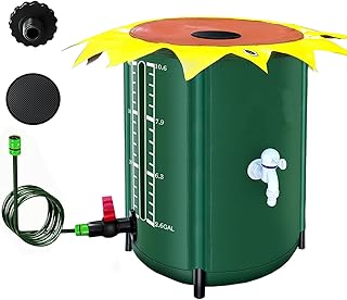 26 Gallon Collapsible Rain Water Collection Barrel System, Efficient Yard Rainwater Harvesting Solution with Spigot, Catchment Tank Stand Kit, Collector Storage Containers Long Term